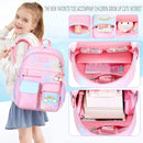 Kawaii Backpack, Pink Backpack for Girls, Kid Starry Rainbow Bookbag, Cute Backpack for Kids, Aesthetic Backpack, Pink(3 PCS Set) by TinyTreasures Baby Boutique