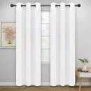 Easy-Going Blackout Curtains for Bedroom, Solid Thermal Insulated Grommet and Noise Reduction Window Drapes, Room Darkening Curtains for Living Room, 2 Panels(42x84 in, White) by CozyNest Decor