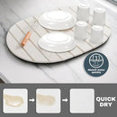 Large Stone Dish Drying Mats for Kitchen Counter, Quick Dry Absorbent Collapsible Dish Drying Mat,Diatomaceous Earth Mats for Dishes Bottles Cups,Match Any Countertop, Elliptical 24 * 16inch by CozyNest Decor