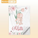 Custom Baby Crib Bedding Set - 5 Pcs Personalized Name Baby Crib Set with Double Layer Blanket - Soft Tulip Bunny Nursery Bedding Set for Girls Boys - Customized Gifts for Infants Toddlers by TinyTreasures Baby Boutique