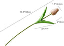 Mandy's Artificial Tulips 20 Stems Light Brown PU Faux Flowers for Wedding Home Decor 13.5 Inch by CozyNest Decor