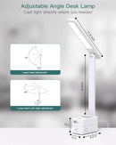 Addtam LED Desk Lamp with Pen Holder, Study Lamps with 3 Outlets 4 USB Charging Ports(2 USBC), 3 Color Modes Desk Light Touch Lamp, Small Desk Lamps for Home Office College Dorm Room Essentials by CozyNest Decor