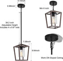 SGLfarmty Farmhouse Bar Pendant Lighting for Kitchen, Single Pendant Island Light with Wooden Finish，Modern Industrial Metal Pendant Light Fixtures，Rustic Ceiling Lantern Hanging Light,1 Pack by CozyNest Decor