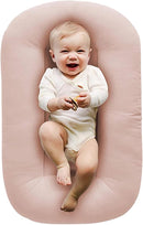 Baby Lounger, Baby Lounger for Newborn 0-12 Months, Portable Infant Lounger Soft Cotton Breathable for Home & Travel (Pink) by TinyTreasures Baby Boutique
