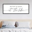 SRSZHIYUE Better To Wake At The Lake Wall Decor Above Bed Sign 32"×12" for Lake House Bedroom Over Bed Large Wood Framed Wall Hanging Art (Black) by CozyNest Decor