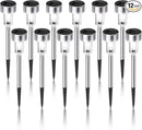 Solar Lights Outdoor Waterproof, Stainless Steel LED Landscape Lighting Outdoor Solar Lights for Outside Solar Garden Lights for Pathway, Walkway, Patio, Yard, Lawn - 12 Pack ( Cold White ) by GreenHaven Gardens