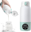 Portable Milk Warmer for Travel, 17oz Large Capacity Bottle, Fast Breastmilk Water Warmer On The Go with LCD Display, 98-158°F Temperature Adjustment, for Vehicle, Car, Airplane Journey by TinyTreasures Baby Boutique