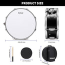 Snare Drum Kit, 14" x 5.5" Marching Snare Drum + Storage Padded Bag + Silent Mute Pad + Pair Of 5A Drumsticks + Drums Key, Portable Drums Hardware Set for Adults Kids Student Beginners (Black) by TinyTreasures Baby Boutique