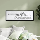 For Where Two Or Three Gather Sign Dining Room kitchen Wall Decor Bible Verse Scripture Matthew 18:20 Wooden Frame 32X12 Inch for Christian Family Hanging Art (Black) by CozyNest Decor