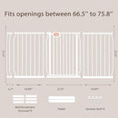owlie 37.4" Extra Tall Wide Baby Gate for Stairs Doorways,66-75 Inch Extra Large Long Baby Gate with Door Indoor Safety Metal Pressure Mounted Pet Gate with Walk-Thru Auto Close, White by TinyTreasures Baby Boutique
