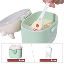 Bebamour Baby Formula Dispenser On The Go, Formula Container to Go, Formula Holder for Travel, Candy Fruit Snack Storage Container with Scoop and Leveller (Light Green Cow) by TinyTreasures Baby Boutique