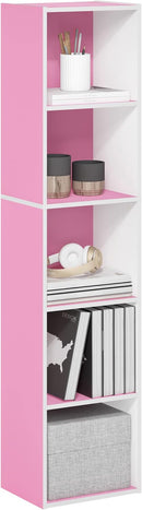 Furinno Luder Bookcase / Book / Storage, 5-Tier Cube, Pink/White by TinyTreasures Baby Boutique
