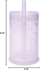Olababy Clear View Silicone Training Cup with Straw Lid | Toddler Sippy Trainer 12mo+ | Unbreakable Water Drinking Cups for Kids 2yr+ | Baby Led Weaning & Feeding Supplies (Lilac, 9 oz) by TinyTreasures Baby Boutique