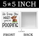 Funny Highland Cow Bathroom Decor Are You Pooping Sign Highland Cow Gifts for Women Highland Cow Nursery Decor, Wooden Box Decor Sign for Home Farmhouse Office Living Room Table Shelf Tiered by CozyNest Decor