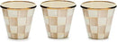 MACKENZIE-CHILDS Enamel Herb Pots, Small Plant Pots for Herbs or Flowers, Set of 3, Brown-and-White Mocha Check by CozyNest Decor