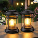Solar Lanterns Outdoor Waterproof: 2 Pack Hanging Solar Lights for Outside Patio Porch Garden Tabletop Decor - Bright LED Warm White Solar Powered Lighting - 2025 Gardening Lovers Mom Gifts by CozyNest Decor