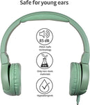POGS Kids Wired Headphones | The Elephant 2 | Adjustable, Durable Headphones for Kids 3+ | Limited to 85 dB, Microphone | On-Ear | Music-Sharing Function Safe 3.5mm Audio Cable (3.2ft) (rGreen) by TinyTreasures Baby Boutique