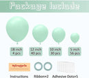 130pcs Mint Green Balloons Different Sizes 18" 12" 10" 5" Pastel Light Green Balloons for Boys Girls Birthday Baby Shower Gender Reveal Wedding Decorations by CozyNest Decor