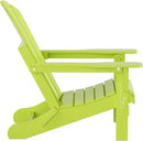 WO Home Furniture Adirondack Chair Table Set of 2 PCS Outdoor Folding Chair w Side Table Weather/UV Resistant for Lawn, Garden, Bon Fire, Balcony (Lime) by GreenHaven Gardens
