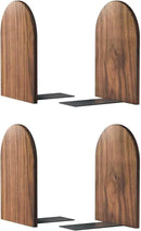 Large Bookend Hold Heavy Books- 7x4x5in 2 Pack Wood Bookends for Heavy Books Heavy Duty Walnut Book Ends for Men Wood Bookends for Office Desk Non-Skid by CozyNest Decor