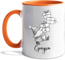 Cute Gnome With Box Accent Mug Cup Gift, Personalized Choose Name Gnome Ceramic Teacup 11 Oz 15 Oz, Unique Coffee Mug Gift For Gnomes Lover Kids Child Birthday, Custom Gnomes White Travel Mugs Gifts by TinyTreasures Baby Boutique