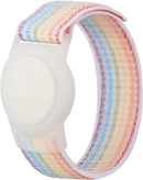 Kids Wristband Compatible with Apple AirTag, Protective Case for Air Tag GPS Tracker Holder with Nylon Bracelet, Adjustable Anti Lost Watch Band for Toddler Child Elder(Rainbow A) by TinyTreasures Baby Boutique