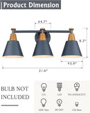 FEMILA Bathroom Vanity Light, 3-Light Modern Bathroom Light Fixture with Hammered Metal Shade Finish, Dark Blue Wall Sconce Lamp Lighting for Bedroom, 4FG59B-3W Blue by CozyNest Decor
