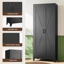 Letaya Storage Cabinet,75" H Metal Kitchen Pantry Cabinets with Doors and Adjustable Shelves,Pantry Organizers for for Cupboard/Dining/Bathroom/Office/Garage Room,Black by CozyNest Decor