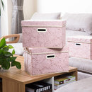 PRANDOM Collapsible Storage Boxes with Lids Fabric Decorative Storage Bins Cubes Organizer Containers Baskets with Cover Handles Divider for Bedroom Closet Living Room 14.9x9.8x9.8 Inch 1 Pack by TinyTreasures Baby Boutique