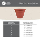 The HC Companies Caribbean Planter Pot - Outdoor & Indoor Plant Pot with Drainage Hole & Plug - Rolled Rim Plastic Pots for Plants & Flowers - Decorative Plant Pot (14" Honey, Pack of 2) by GreenHaven Gardens