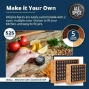 AllSpice Spice Rack Organizer, Wood, 525 Unique Labels, Countertop or Wall Mount, Includes 60 4oz Jars- Bamboo by CozyNest Decor