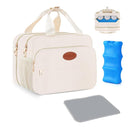 PIIOSER Insulated Baby Bottle Bag with Ice Pack, Breastmilk Cooler Compatible with Wearable Breast Pumps & Accessories - Breastfeeding On The Go for Nursing & Working Moms, Cream by TinyTreasures Baby Boutique