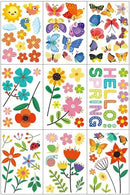 Set of 93 PCS Hello Spring Summer Window Cling Sticker Daisy, Sunflower, Birds, and Butterfly Window Stickers, Spring and Summer Decor, Home, Shop, Party Window Glass Display Stickers by CozyNest Decor