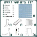 Pegboard Combination Kit, 25.2" x 25.2" Wall Mounted Storage Set with 4 Pegboards & 20 Accessories Hanging, Peg Boards Organizer by CozyNest Decor