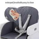 3 in 1 Baby High Chair,Adjustable Convertible Infant Baby Feeding Chair Booster for Eating with Detachable Double Tray,5 Point Harness,Deep Gray by TinyTreasures Baby Boutique
