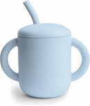 mushie 100% Silicone Training Cup & Straw for Toddlers | 6 Months+ (Powder Blue) by TinyTreasures Baby Boutique