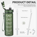 Enerbone Water Bottle, Leakproof BPA & Toxic Free, Motivational Water Bottle with Times to Drink and Straw, Fitness Sports Water Bottle with Strap for Office, Gym, Outdoor Sports by CozyNest Decor