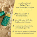 Earth Mama Baby Face Mineral Sunscreen Stick SPF 40 | Non-Nano Zinc, Natural Water Resistant Sun Cream for Babies, Kids & Adults 0.74-Ounce, 3-Pack by TinyTreasures Baby Boutique