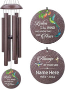 Sympathy Wind Chimes, Personalized Wind Chime for Loss of Loved Mom/Dad/Lover, Colorful Hummingbird Memorial Wind Chimes, Commemorative Sympathy Gifts by CozyNest Decor