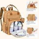 BabbleRoo Diaper Bag Backpack - Baby Essentials Travel Tote - Multi function Waterproof Diaper Bag, Travel Essentials Baby Bag with Changing Pad, Stroller Straps & Pacifier Case - Unisex, Beige by TinyTreasures Baby Boutique