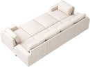 Nolany Modular Sectional Couch with Storage Ottoman, Corduroy Sleeper Sofa with Chaise, Sectional Couches for Living Room, Beige by CozyNest Decor