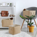 TheWarmHome Organization and Storage Basket for Organizing - 3 Pack 16x12x12 inch Cube Fabric Storage Cubes, Storage Bin for Shelves Gift Closet Organizer Cloth Toy (Beige) by TinyTreasures Baby Boutique