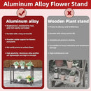 Versatile Indoor/Outdoor Plant Stand – High-Strength Aluminum with 300 LBS Load Capacity - Ideal Decor for Patios, Gardens, Living Rooms | L25.5 x W11.8 x H22 inches by GreenHaven Gardens