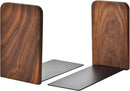 Book Ends, Black Walnut Wooden Bookends for Shelves - Heavy Duty Non-Slip Book Organizers, Upgraded Decorative Bookend Holders for Home, Kitchen, Office, Set of 2, Small by CozyNest Decor