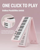 Finger Dance Folding Piano Keyboard 88 Keys, Portable Electric Keyboard with Bluetooth MIDI, Full Size Digital Piano, Wood Grain, Semi-Weighted, Touch Sensitive, with Storage Bag for Beginner by TinyTreasures Baby Boutique
