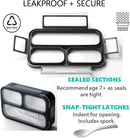 Snack Containers for Adults or Kids - MINI Bento Lunch Box | Small Leakproof Container Set for Toddlers Boys Girls, Bento-Boxes for School Daycare Travel Lunches Snacks | BPA Free | Grey Black 2 pack by TinyTreasures Baby Boutique