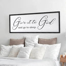 Give It To God And Go To Sleep Sign Wall Decor 40x15 Inch Large Farmhouse Master Bedroom Above Bed Hanging Wall Art Rustic Guest Room Wood Framed Over Bed Wall Decoration (Black) by CozyNest Decor