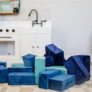 The Original Premium Plush Building Block for Kids - Certified Safe Foam Blocks in Luxuriously Soft Fabric Covers - Set of 24 (Ocean) by TinyTreasures Baby Boutique