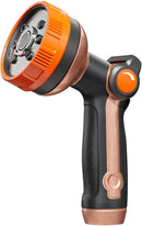 Heavy Duty Garden Hose Spray Nozzle, Metal Water Hose Nozzle with 8 Spray Patterns, High Pressure Hose Nozzle with Thumb Control On Off Valve for Lawn Watering, Car Washing, Pets Showering by GreenHaven Gardens