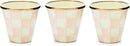 MACKENZIE-CHILDS Enamel Herb Pots, Small Plant Pots for Herbs or Flowers, Set of 3, Pink-and-White Rosy Check by CozyNest Decor